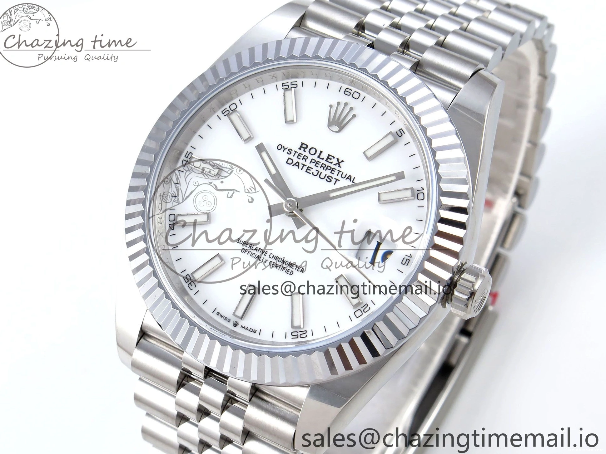 AAA Replica Watches TimelessDesign Edition on White 936 Steel 1:1 Jubilee 41 QF+ Bracelet 904L SS 126334 Dial VR Best DateJust Stick 0112